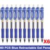 10/100 PCS Roise Retractable Gel Pens Set Black/Red/Blue Ink Ballpoint for Writing Refills Office School Supplies Stationery
