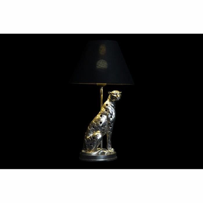 Desk Lamp - African Design - Silver, Black, Gold - 26x26x46 Cm - Polyester Resin