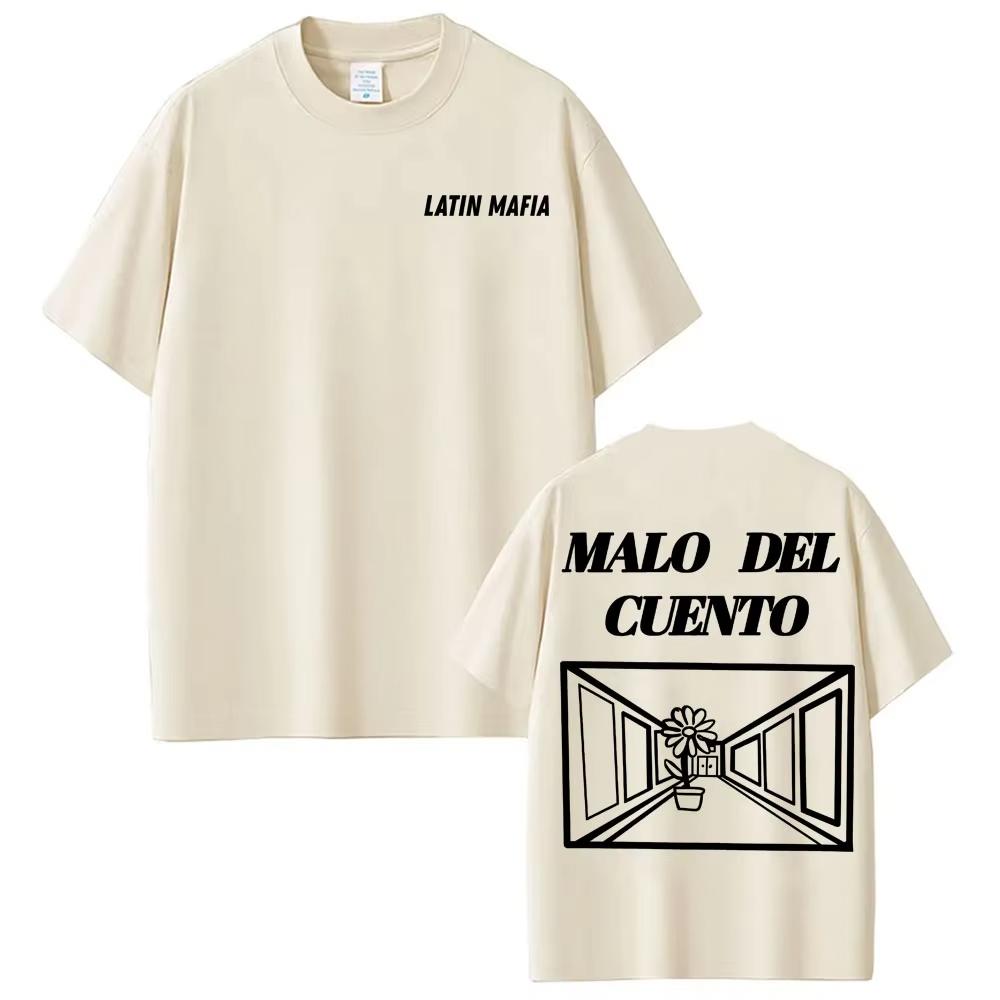 Band Latin Mafia Malo Del Cuento Graphic Tee Shirt Men's Women Casual Crewneck Oversized T Shirt Vintage Gothic T-shirt