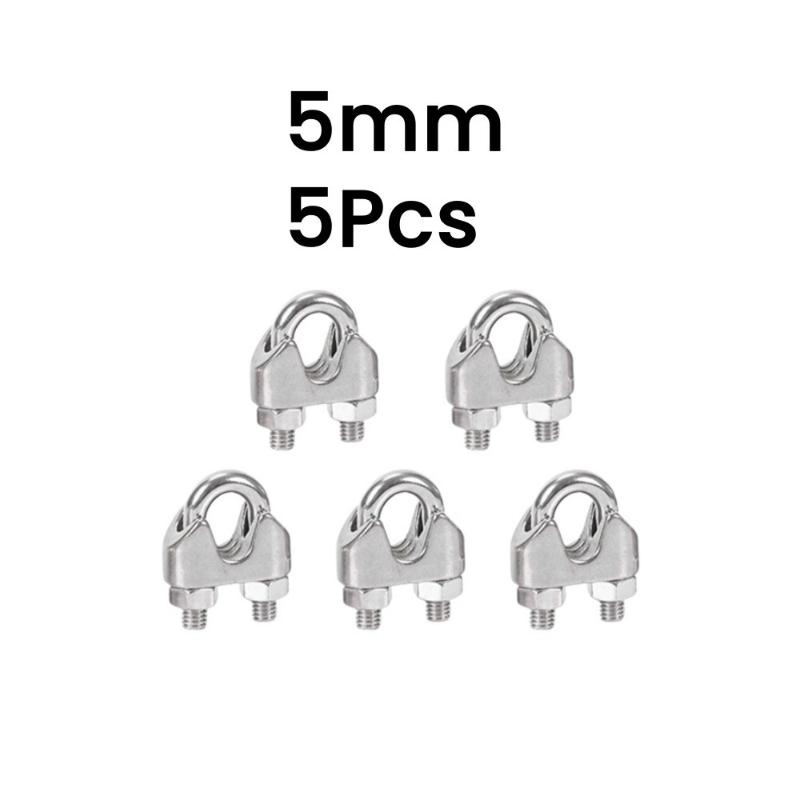 Stainless Steel U Type Cable Clip Set 5Pcs M2 M4 M5 M8 Sizes for Automotive Wire Fixing Home Wiring Projects