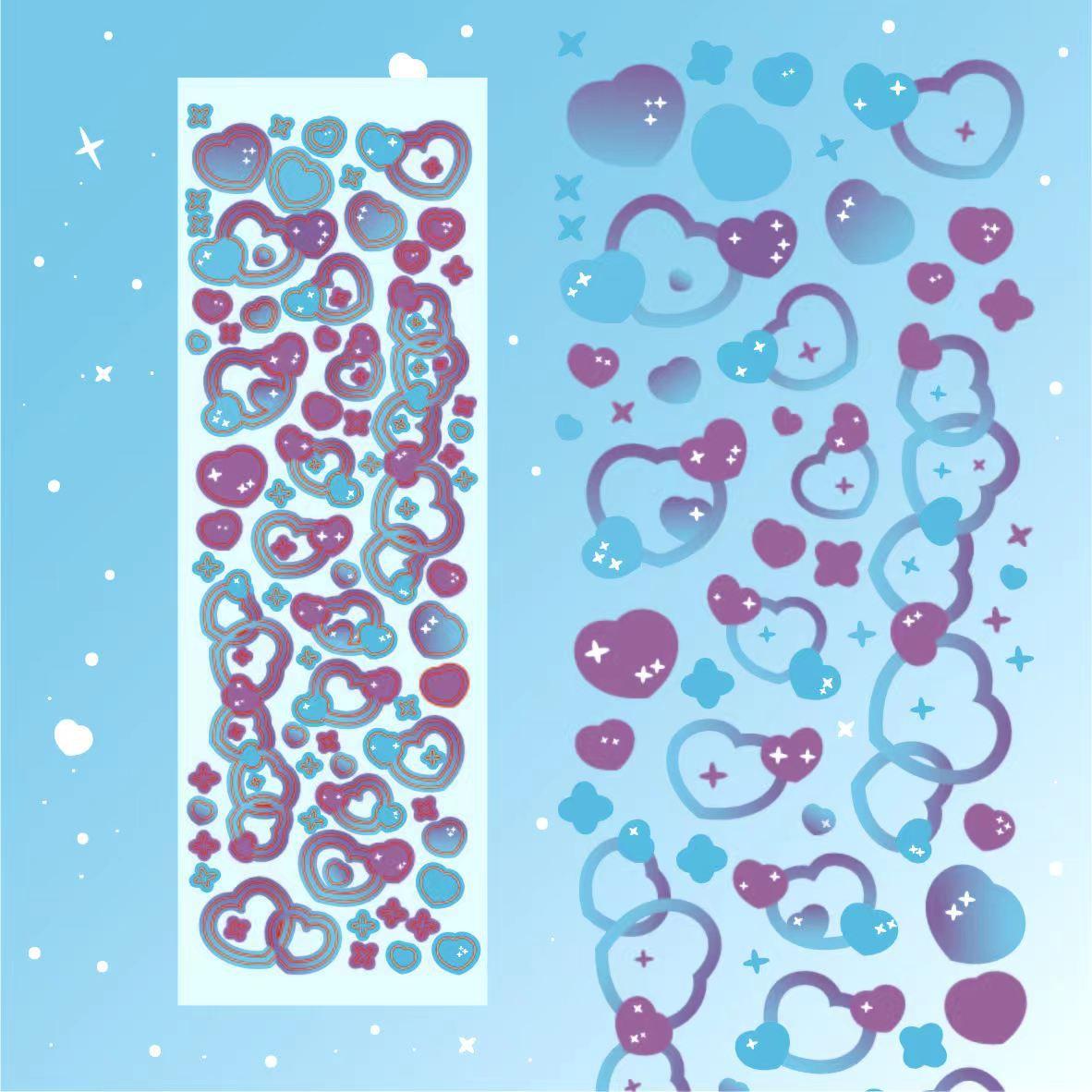 Наклейка Love Hollow, лазерная наклейка Love DIY Gooka Material Декоративная наклейка