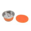 Reusable Coffee Capsule Filter Cup Refillable Filter Dripper Tamper Set for Dolce GustoOrange