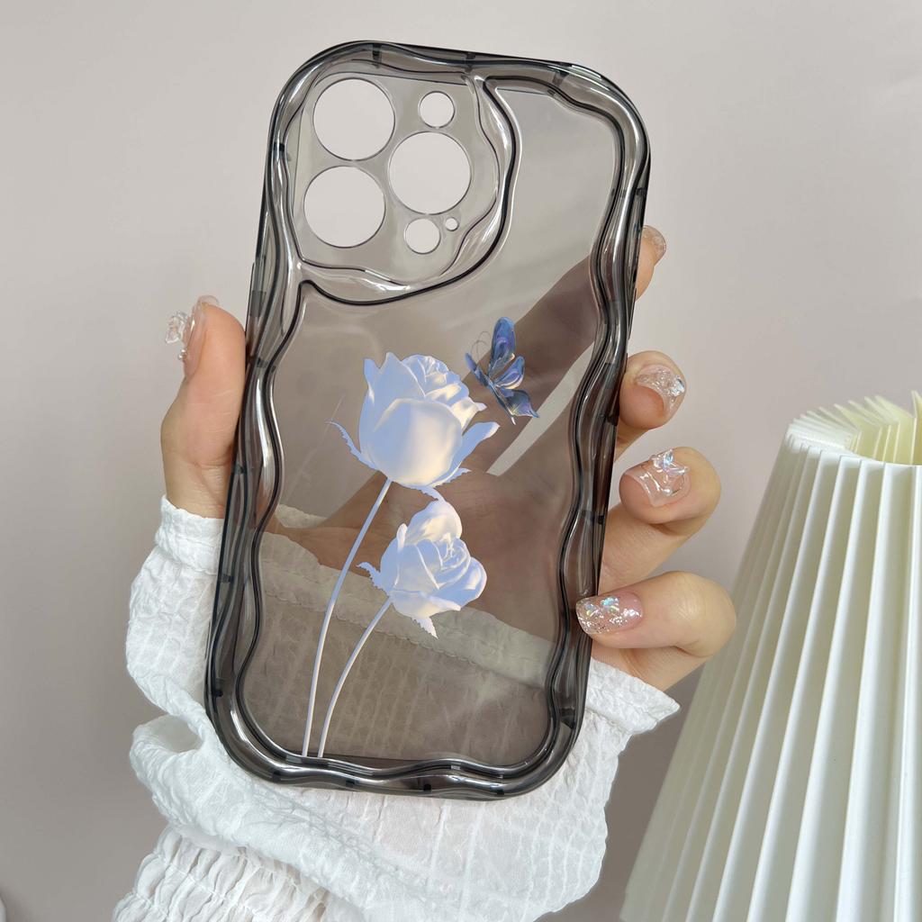 LZ16 Flower Clear Soft Wave Phone Cases for iPhone 15 13 Pro Max 12 Mini 14 8 Plus XS Max XR 6 Protection Back Cover