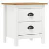 Hill Nightstand White 46 x 35 x 49.5 cm Solid Pine Wood