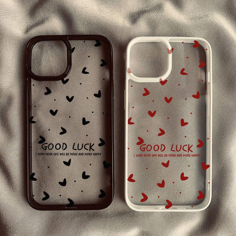 Modische Pinke Kleine Liebesherz Handyhülle Für iPhone 17 Pro 15 16 14 13 12 11 XR XS Max 7 8Plus Niedliche Glücksbringer Klare Harte Abdeckung