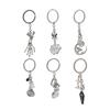 SHIXIN 6Pcs/Set Gothic Cross Pumpkin Head Ghost Pendant Key Ring Women Men Skull Claw Keychain New Halloween Pendant Accessories