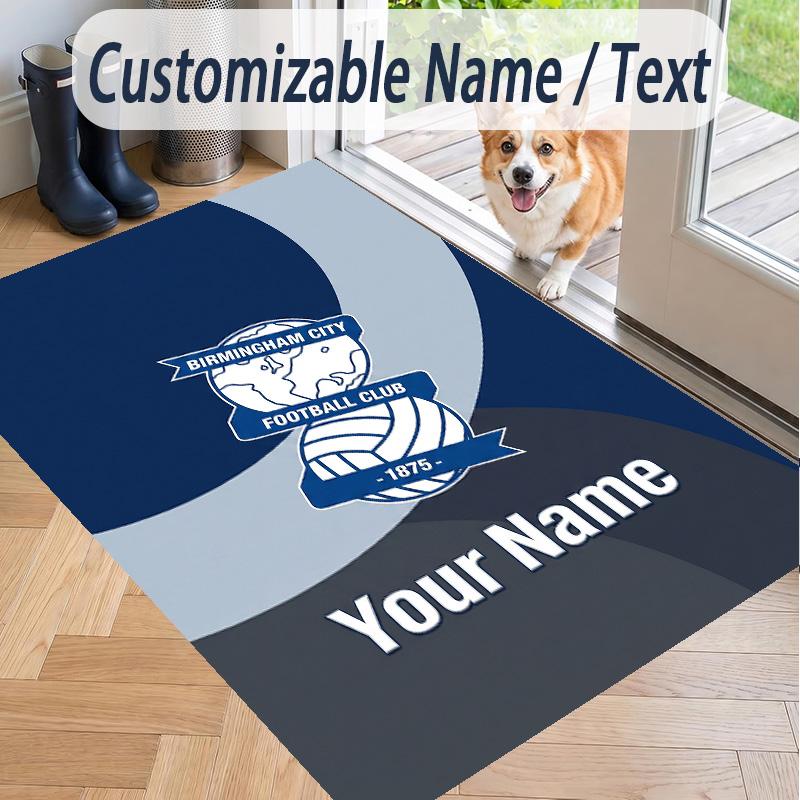 Custom Text Printed Rug BIRMINGHAM CITY Football Non Slip Floor Carpet For Home Room Decor