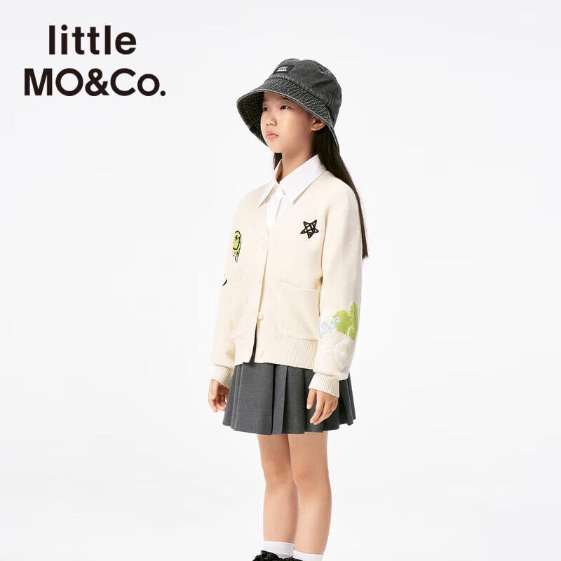 Little MO&Co. Kids V-Neck Graffiti Knit Cardigan 120
