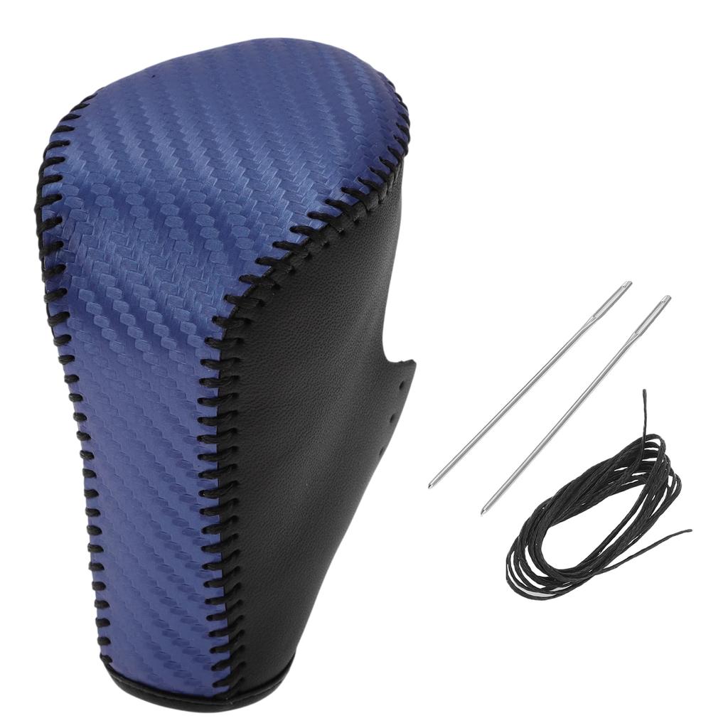 Hihaha Honda Compatible Accord 8 Gear Shift Knob Cover Stick Shift Handle Protector Black Blue Artificial Leather 08-12 Anti-Slip