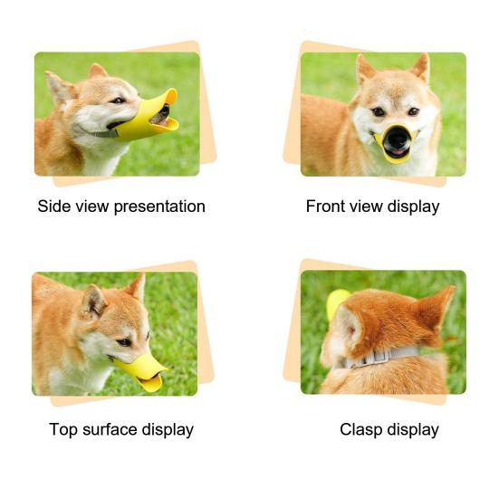 Duck Bill Dog Muzzle Anti Bite Soft Silicone Dog Mouth Cover with Adjustable Strap Puppy Muzzle To Prevent Barking Biting