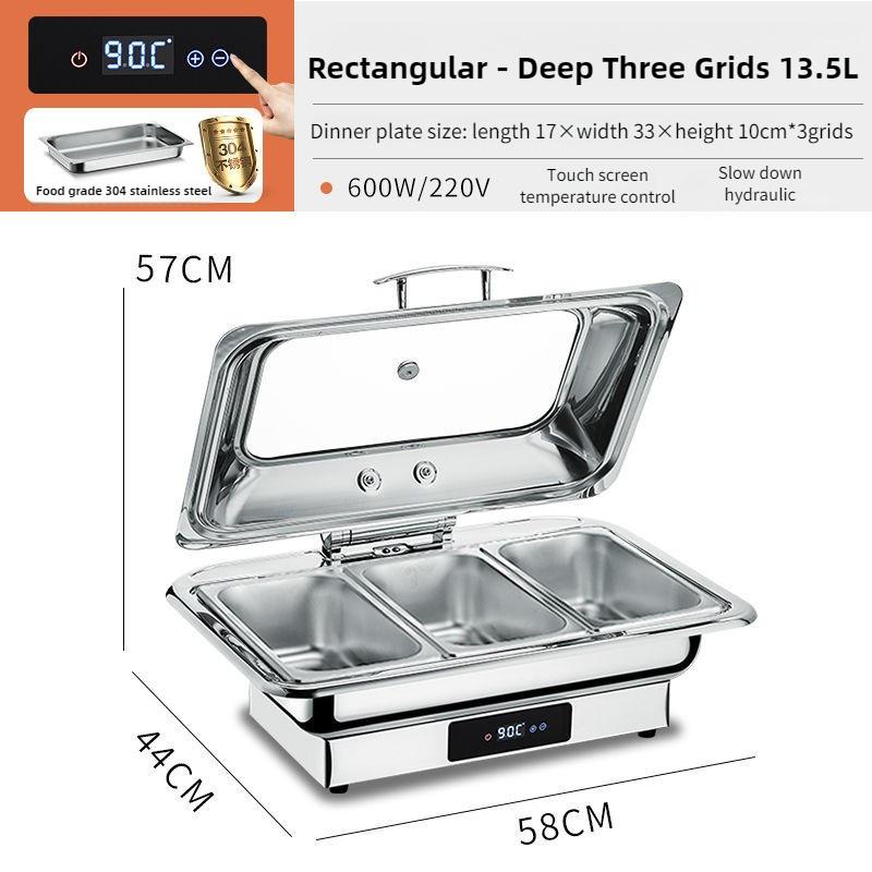 Elektrischer Chafing Dish mit großer Kapazität Buffet-Set Partys Speisen-Buffetwärmer Restaurant Einstellbare Temperatur Kochfeld