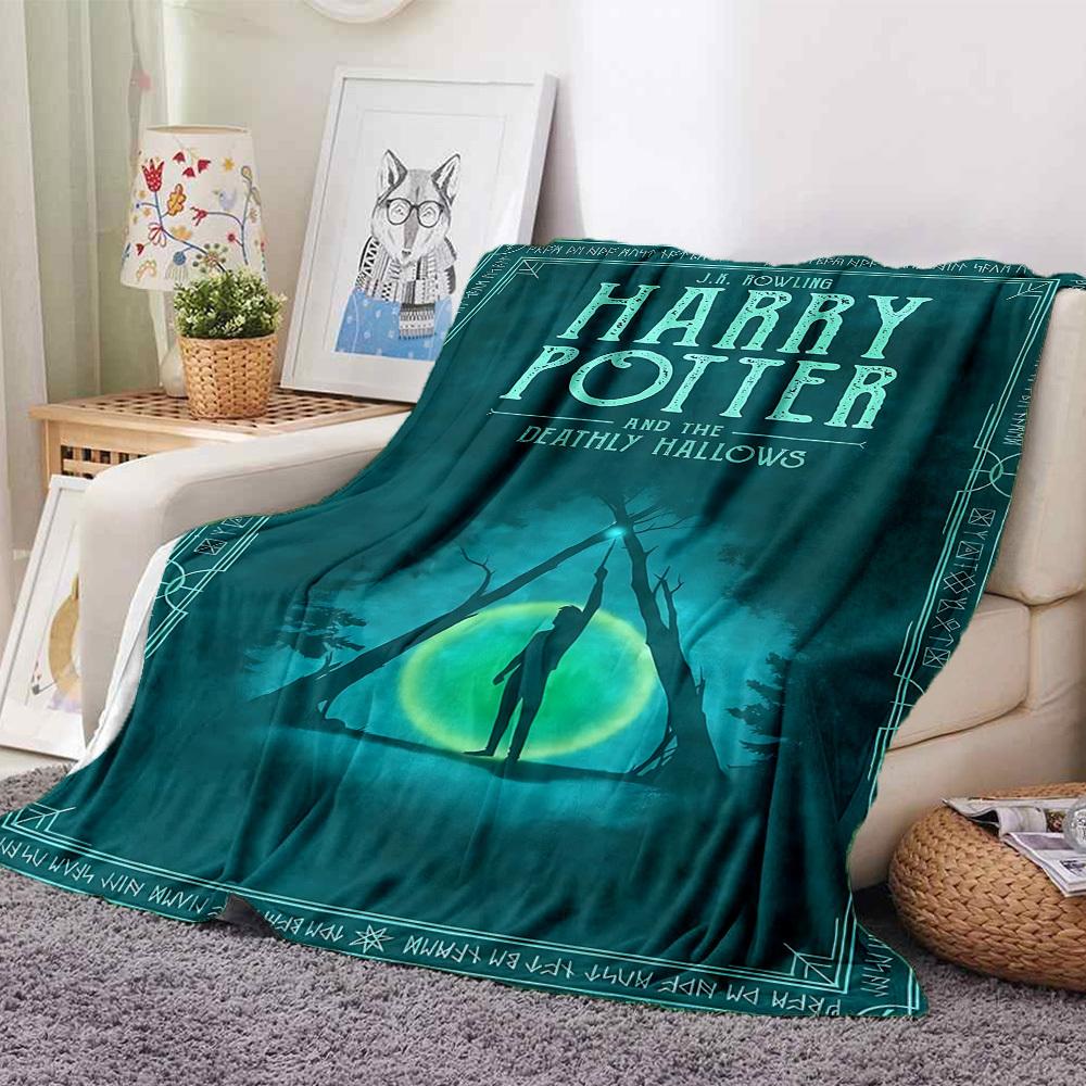 

1 шт. Фланелевое покрывало Гарри Поттер - HD-печать, легкое, мягкое, теплое, для всех сезонов, для дивана, кровати, путешествий, кемпинга 040 130cmx150cm