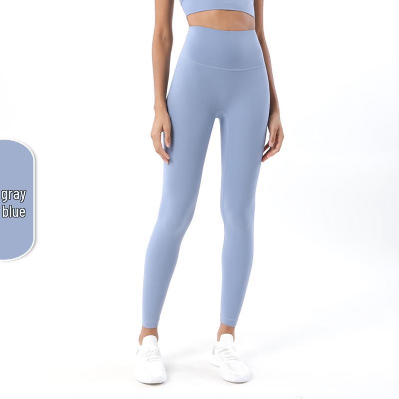 Pantaloni da Yoga da Donna a Vita Alta, Effetto Solleva Glutei Color Pesca - Senza Cuciture Visibili, Sensazione Nuda