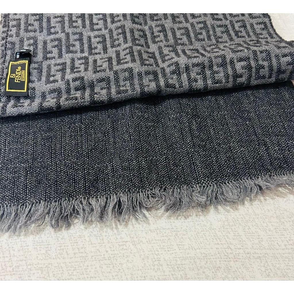 Used 00's Vintage FENDI Zucca Pattern Wool Muffler Stole