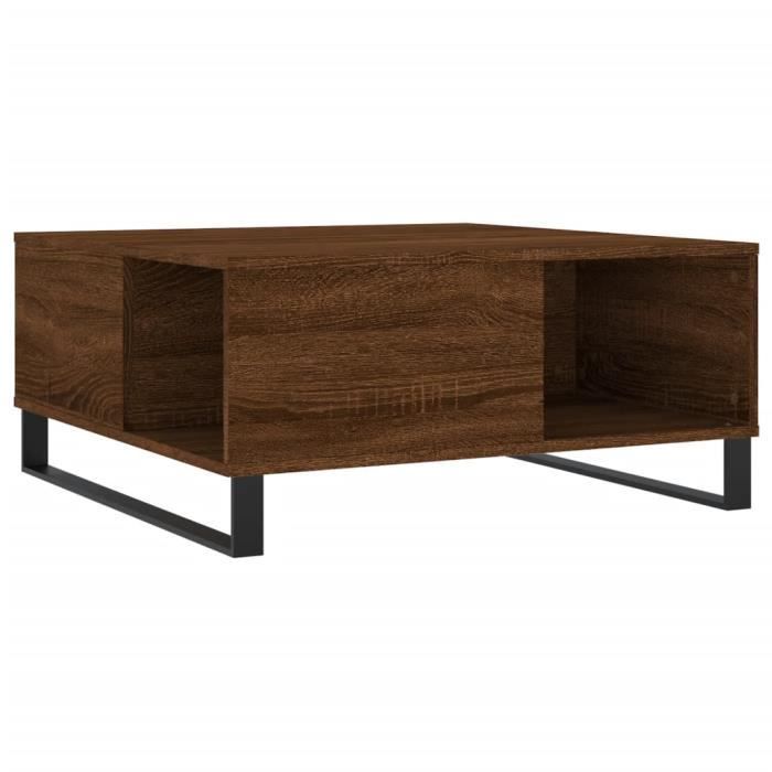 VidaXL Table basse chêne marron 80x80x36,5 cm bois d'ingénierie 830795