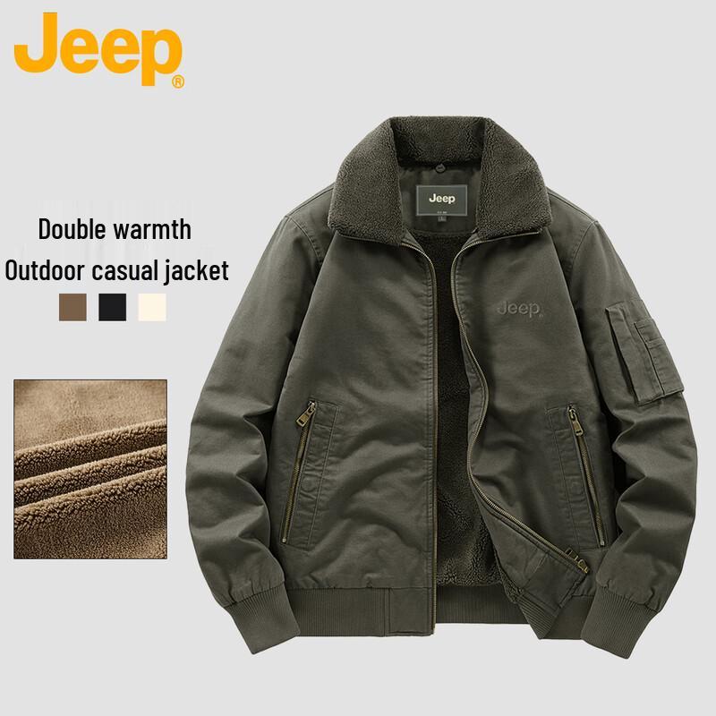 

JEEP Men s Retro Washed Thickened Workwear Jacket 5XL