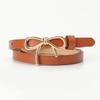 New Sweet Girl Bow Women's Belt Gold Buckle Versatile Dress Light Luxury High-end Decorative Belt Women