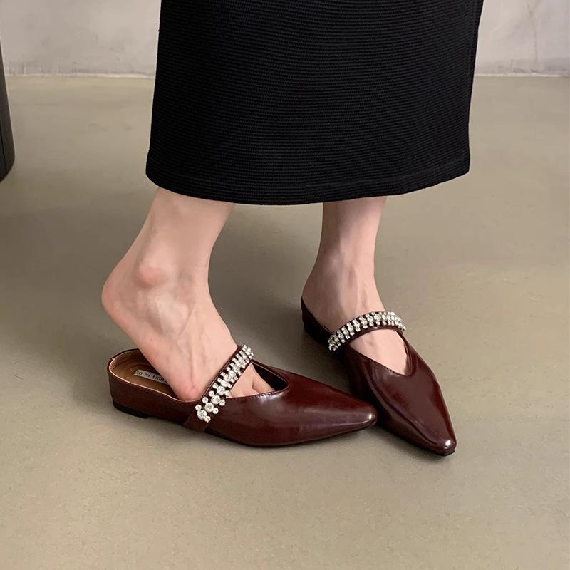 Thick-soled Bag Head Half Slippers Women's Summer Wear New Silver Sandals French Evening Breeze Inner Height Increase Mary Jane Single Shoes