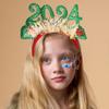 Adult Teens New Year Hairband Tinsel Sequins Letter Headband Carnivals Hair Hoop Christmas Taking Photos Headpiece