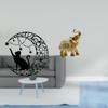 Mystical Cat And Elephant Metal Wall Art Sculpture Black Decor Resin Animal Figurine for Bedroom