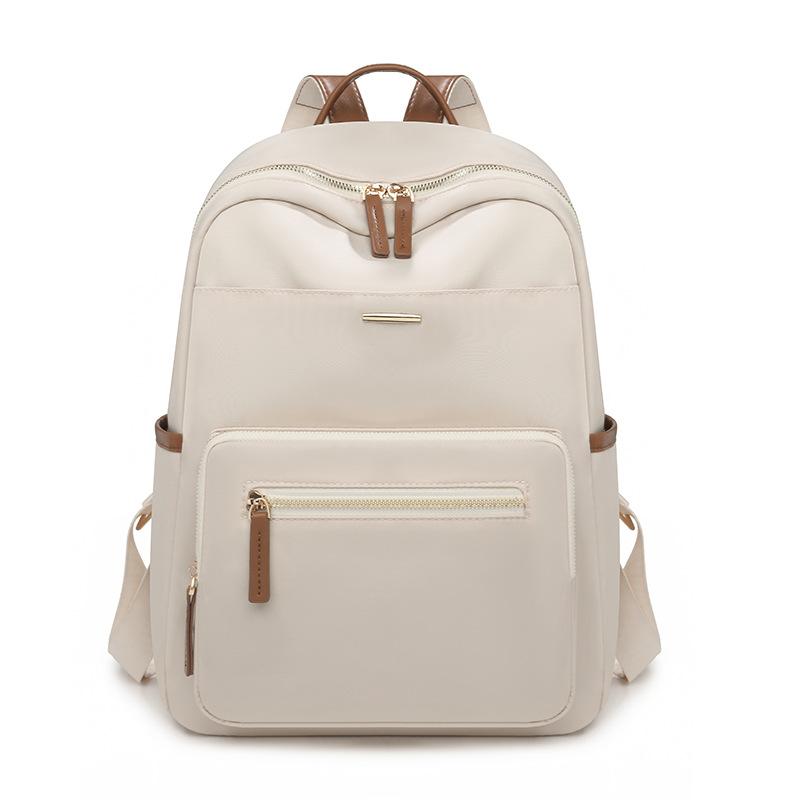 New Women's Large Capacity Backpack Fashion Solid Color Backpack Nylon Student School Bag Travel Backpack
