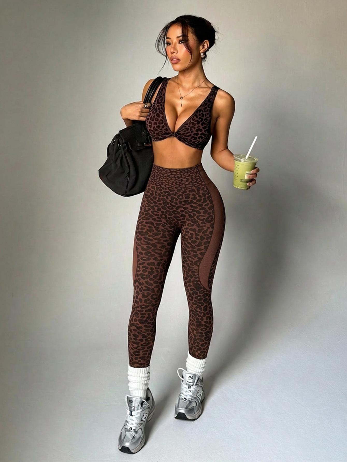 JYL Leopard Cross Underwear High Elastic Shockproof Pants S (suit) амарантовый