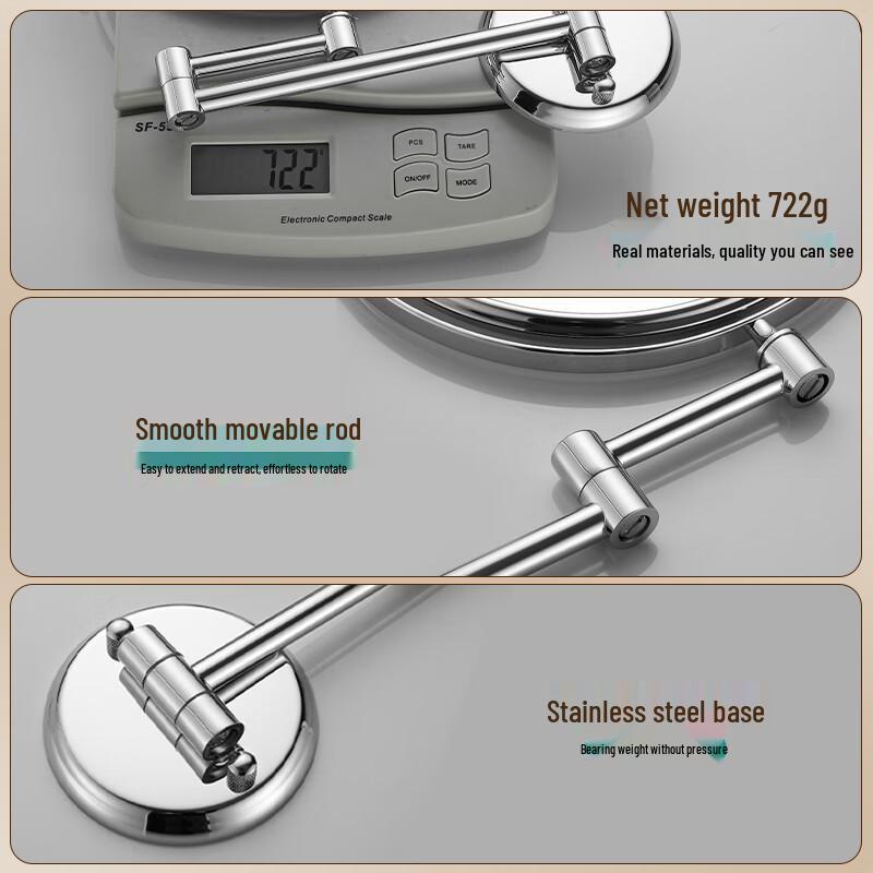 MODUN Wall-Mounted Extendable Magnifying Bathroom Mirror