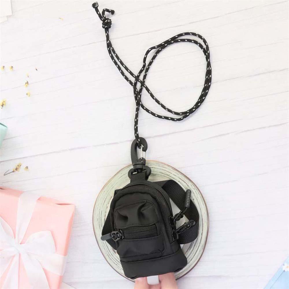 Square Oxford Cloth Mini Wallet Zipper Bag Small Card Holder Hanging Neck Coin Purse  Cycling