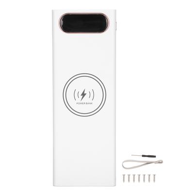 L20 QC 22.5W+15W Wireless Charging Battery Case 20x18650 Battery Box DIY Power Bank(White )