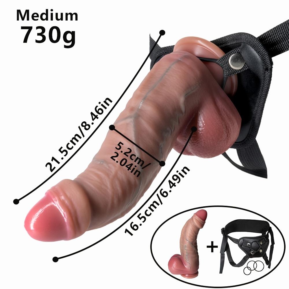 Strap On Realistic Dildo, Dual Density Liquid Silicone Penis Toy, Multiple Sizes, Strong Suction Cup, Uncut Texture Design for Couples