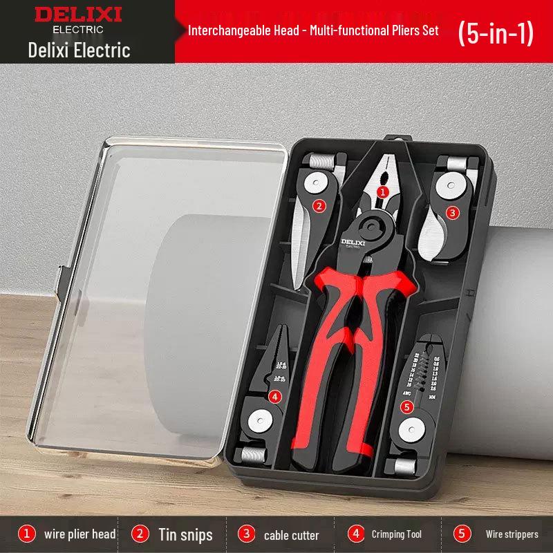 DELIXI Multifunctional High-Hardness Electrical Wire Cutter and Electrician Pliers Set