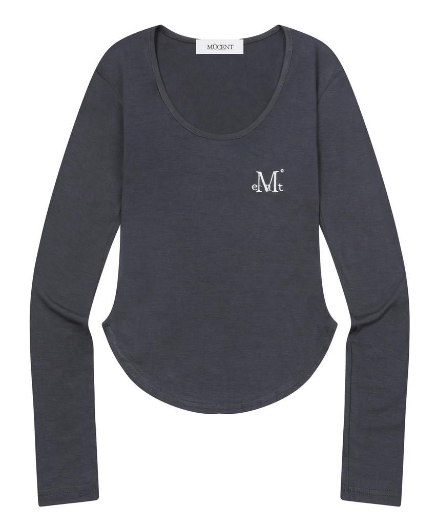 MUCENT Muse Cut U-Neck Rounded Long Sleeve Tee (4 Colors)