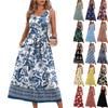 Vestidos de Verano para Mujer Vestido Midi Casual Fluido Vestidos de Sol para Vacaciones en la Playa con Bolsillos