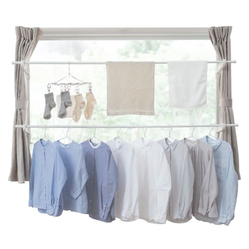 IRIS OHYAMA MW-190NR Indoor Clothes Dryer, Window Frame Clothes Dryer, Space-Saving, Compact, For Approximately 3 People, Approximately 110-190cm High