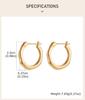 Geometric Hoop Earrings, Gold Plated Irregular Fluid Hinged Clicker, Waterproof Minimalist Jewelry for Women
