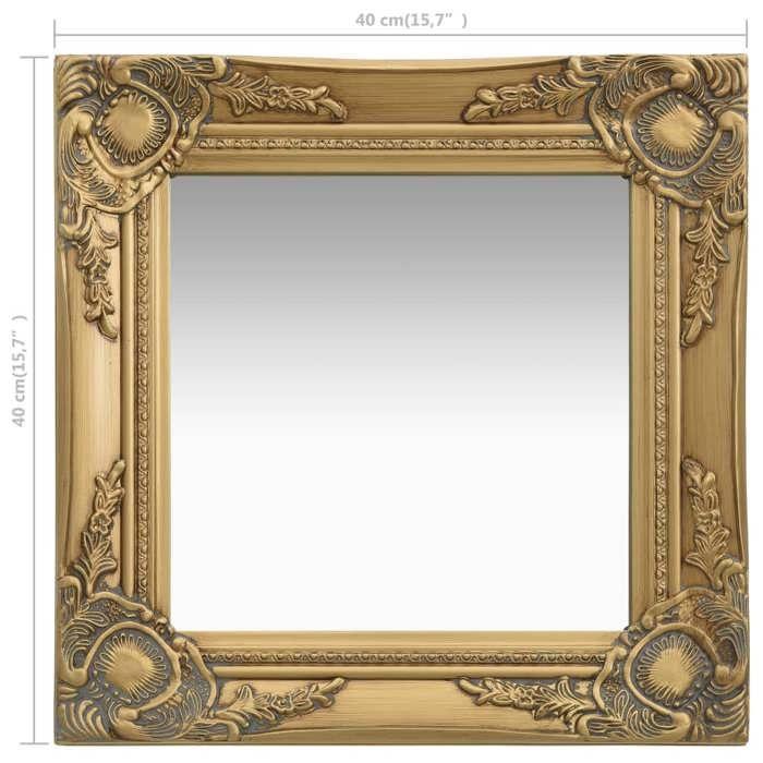 VidaXL Wall Mirror Baroque Style 40x40 Cm Gold 320305