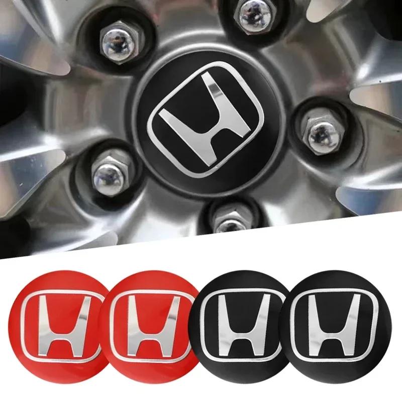 4Pcs Car Wheel Hub Center Cap Sticker Metal Emblem Stickers For Honda Civic Accord Fit City Vezel CRV Odyssey Pilot Jazz CB0