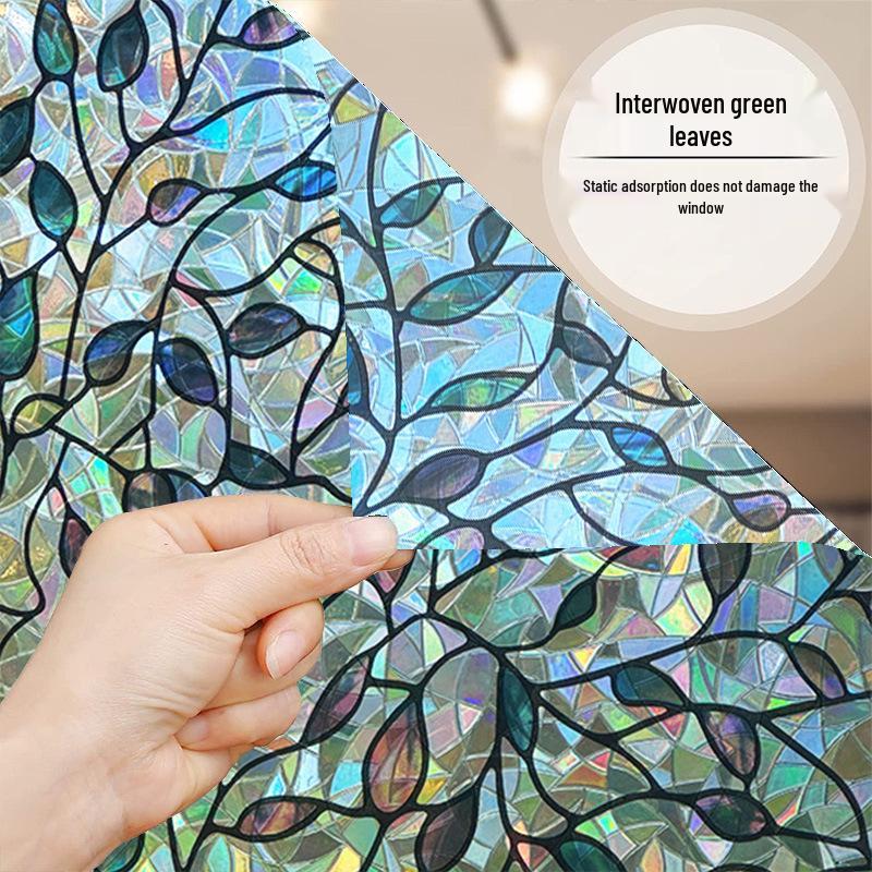 Colorful Thickened Translucent Window Stickers for Bedrooms & Living Rooms - Anti-Peep Glass Film for Offices