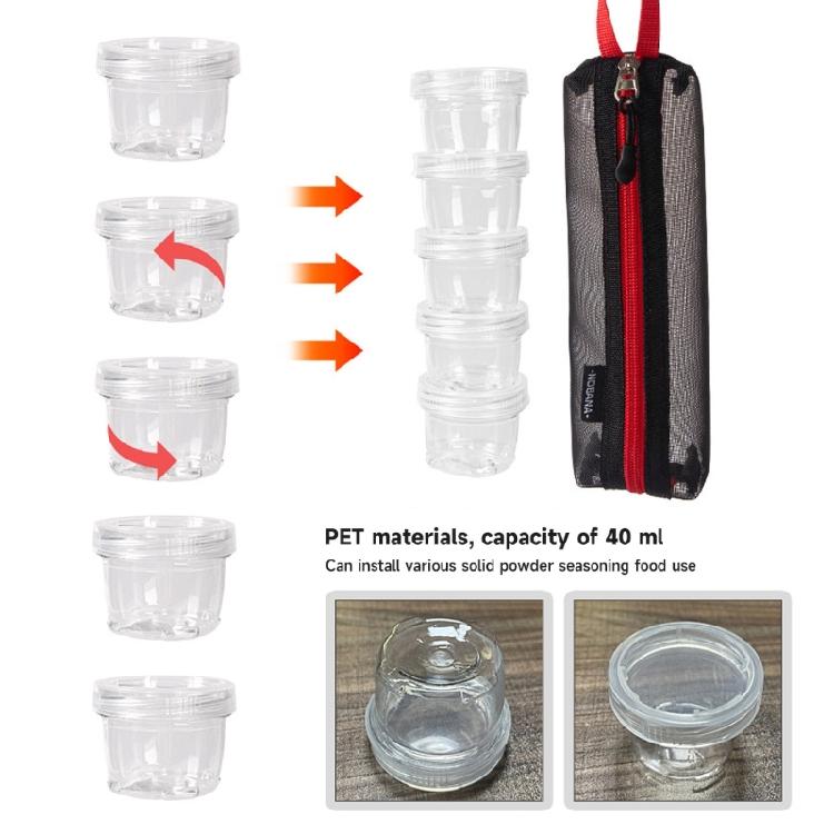 Camping Portable Spice Kits Camping Spice Containers Seasoning Storage with Bag