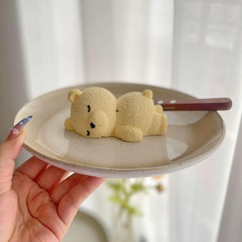 Food Grade Sleeping Bear Mold Cake Mold Candle Mould Dessert Tool Pudding Mold  DIY