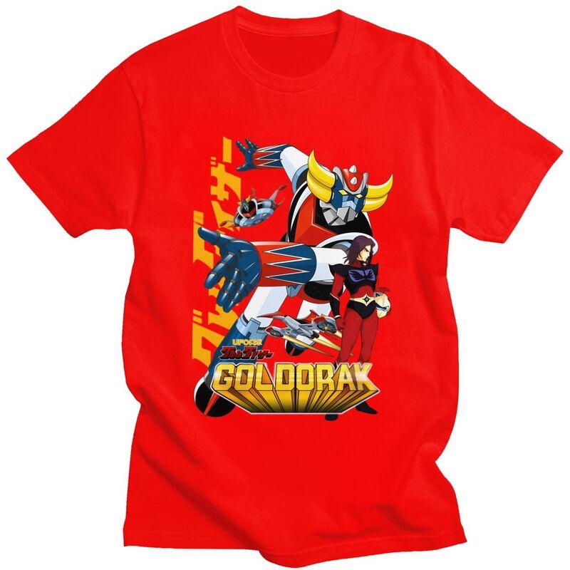 Custom Classic Goldrake UFO Robot Grendizer T Shirts Men Goldorak Anime Tshirt Streetwear Tee 100 Cotton Slim Fit Tshirt Merch S