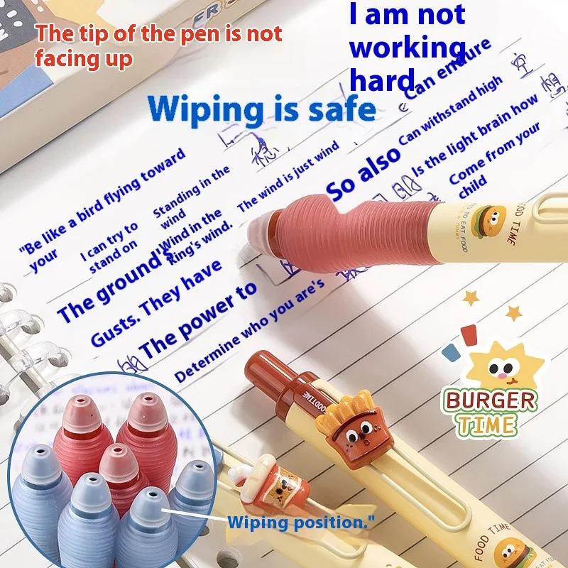 Back To School 4pcs/Set Erasable Gel Pen Quick Drying 0.5mm Black/Blue Smooth Ink Pen Student Stationery Office Supplies Gifts