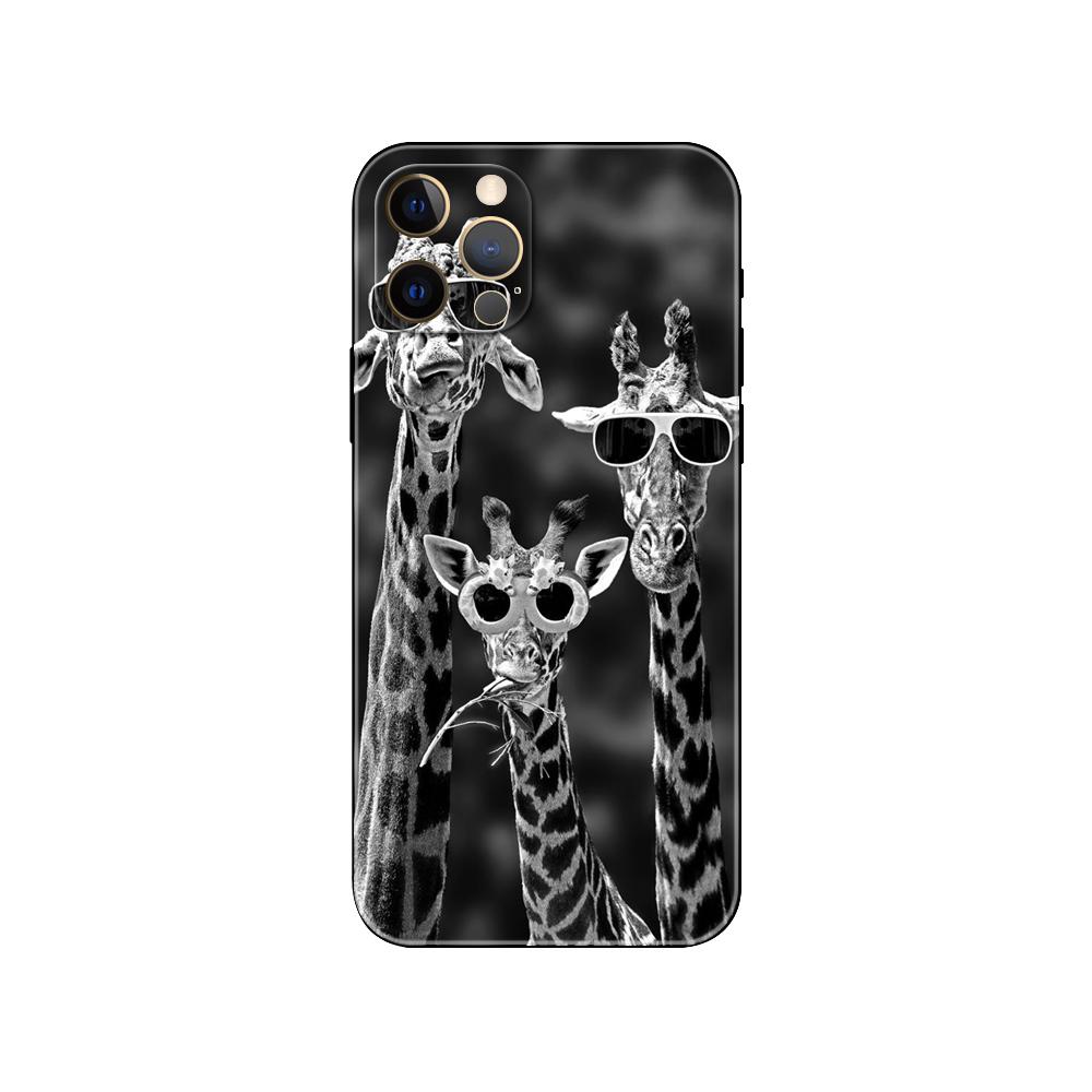 Beautiful Giraffe Animals Phone Case for Iphone 5 5s 2020se 6 6s 7 8 Plus X 10 XR XS 11 12 13 Mini Pro MAX Black Tpu Back Cover