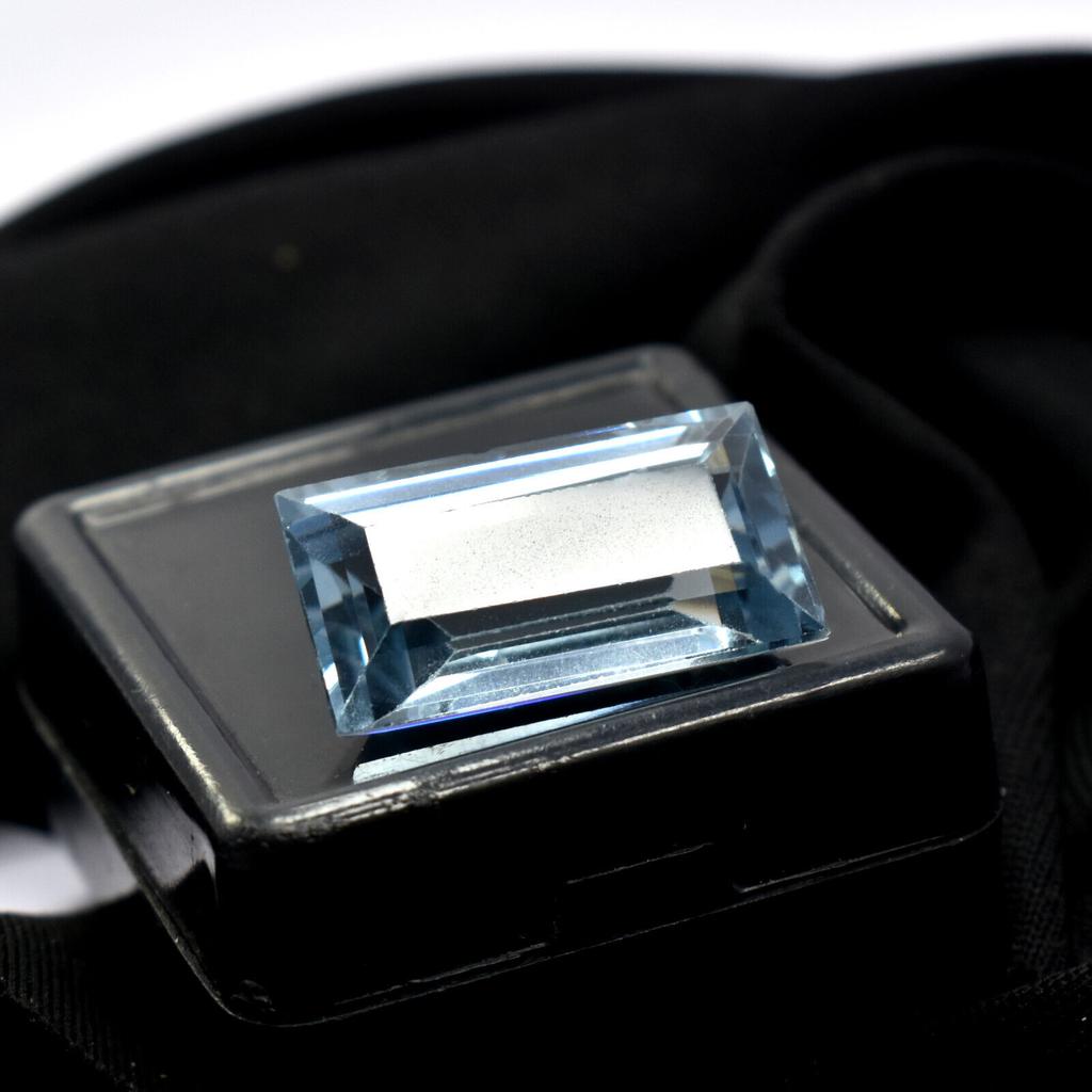 14.00 Ct Natural Light Blue Sapphire Baguette Shape Loose Gemstone