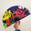 Opvouwbare ventilator Bloemenluipaard Sterrenhemelprint Dansventilator Stijlvolle handventilator voor feesten Festivals Prestaties