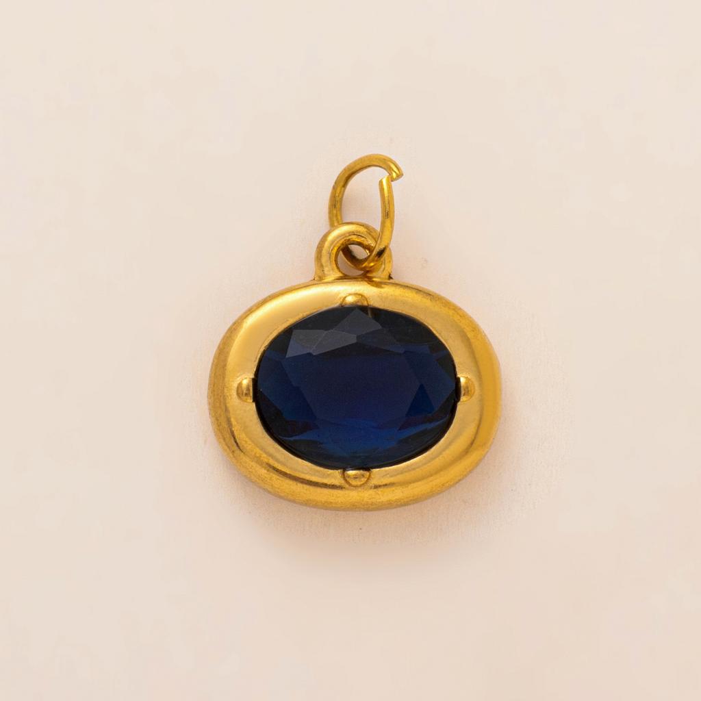 Yori 3Pcs Stainless Steel 18K Gold-plated Pendant Jewelry DIY Necklace Bracelet Making December Birthstone Pendant Accessories