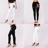 Jeans Skinny da Donna con Design Strappato e Vita Alta per Uso Casual e da Ufficio