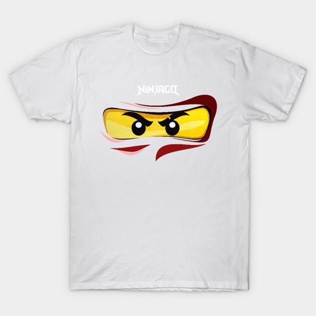 SPORTS TRIP Heren Zwart Print T-shirt Ninjago Ogen Rode Ninja Fanart Fanmade No-Cut Transferpapier Print Katoenen T-shirt 2XL wit