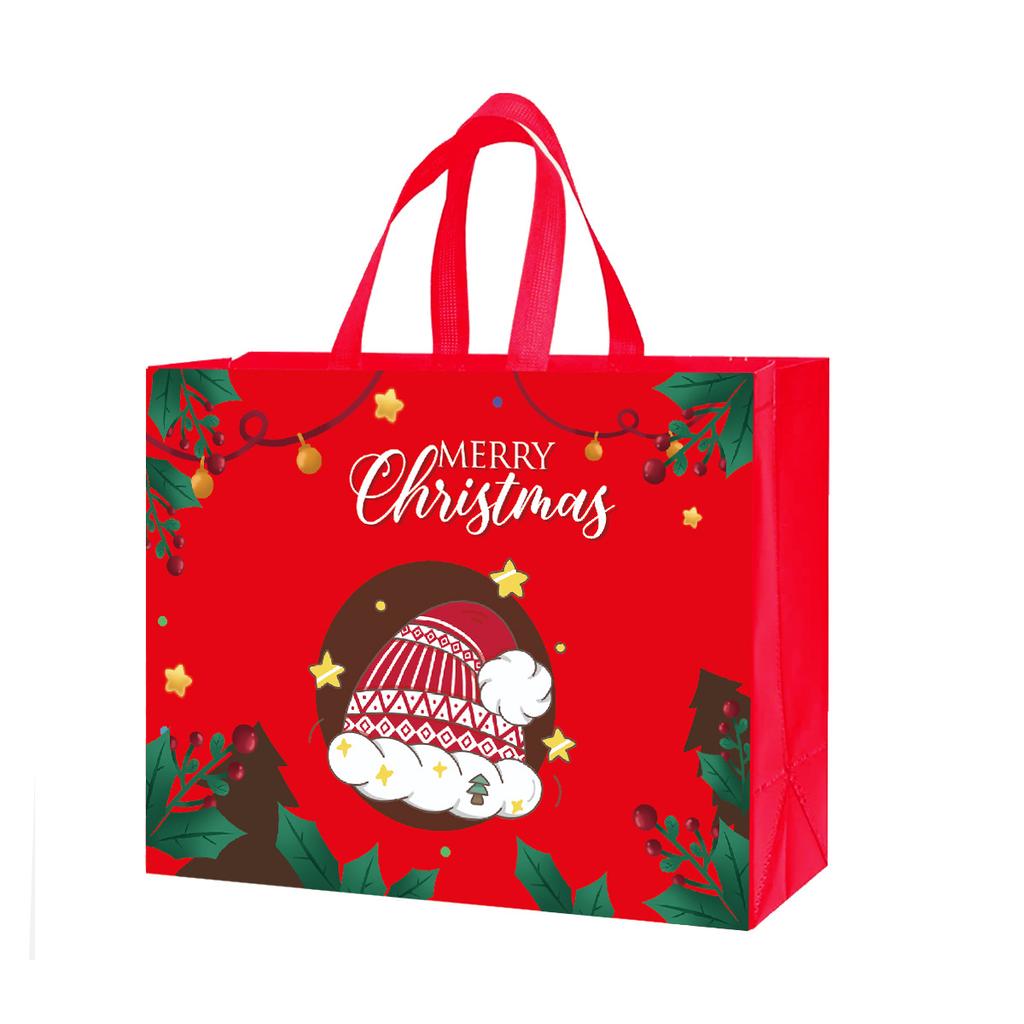Handheld Gift Bag Christmas Non-woven Bag Portable Reusable Christmas Shopping Bag Eco-friendly Packaging Bag