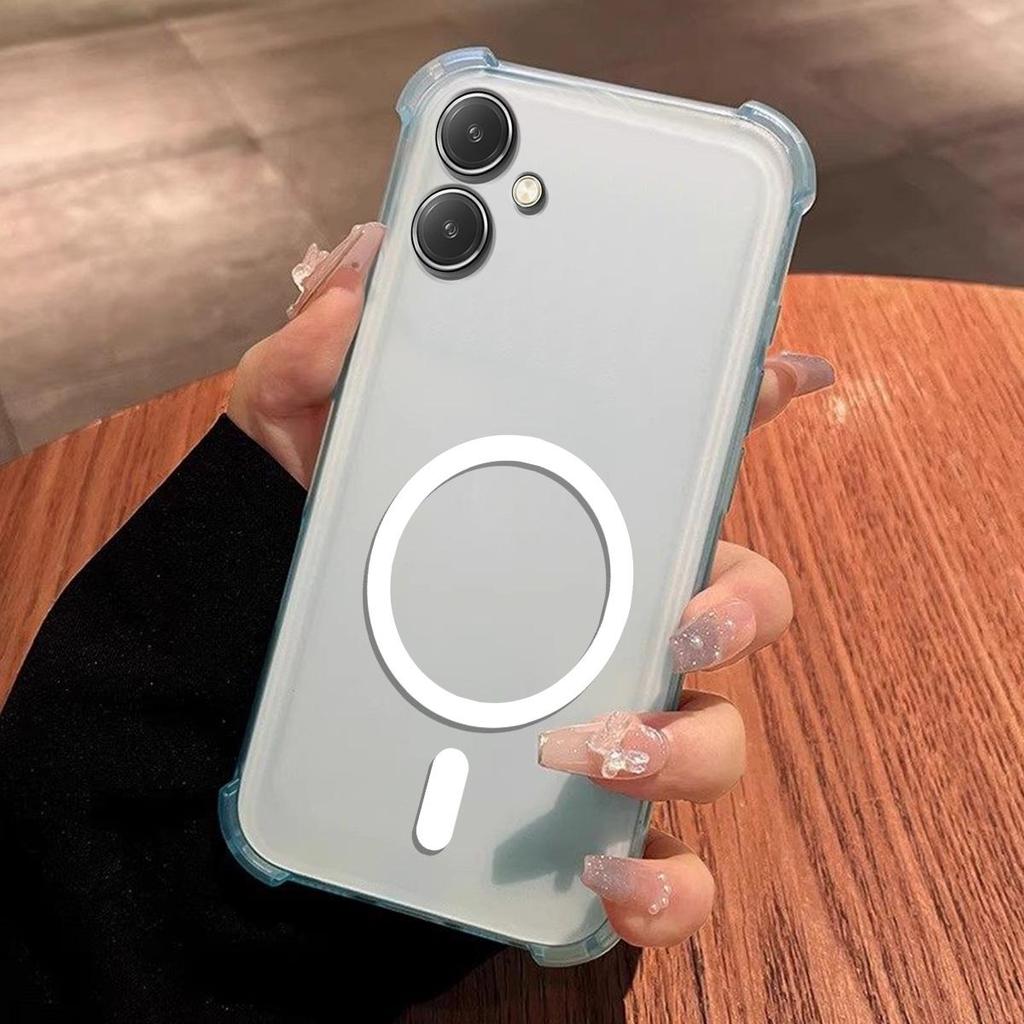 Case for Samsung Galaxy A07,A06 5G,A06 4G,A05 Cute Airbag Corner Pastel Matte Magnetic Casing Semi Shockproof Phone Cover
